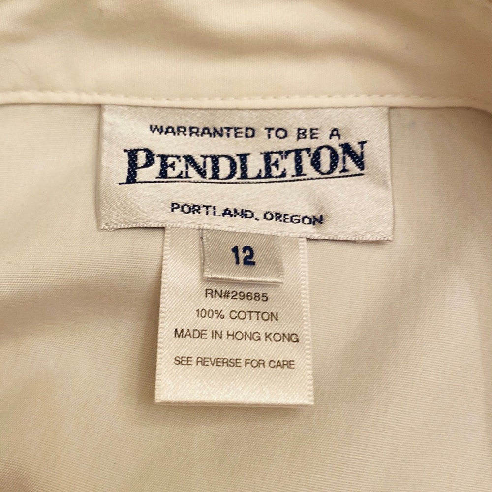 Pendleton White Ruffle Tuxedo Button Down Shirt 12 - image 6